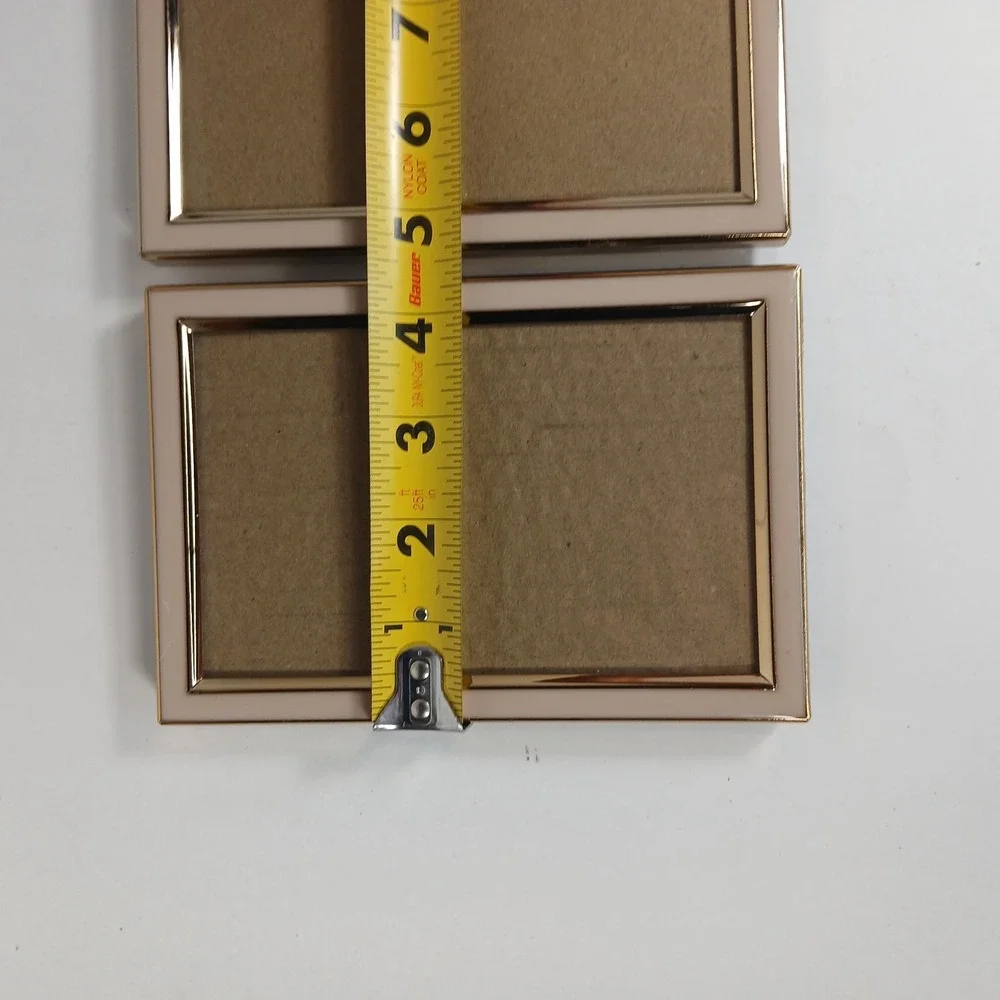 Rachel Zoe 4x6 Picture Frame Set of 2 Blush Pink Gold Trim Glass Photo Frames